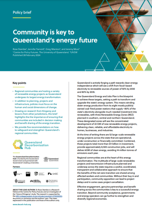 Community is key to Queensland’s energy future
