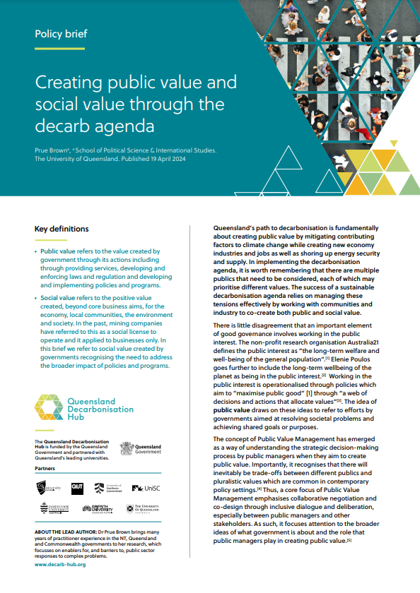 Creating public value and social value through the decarb agenda